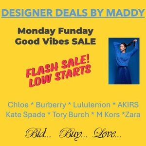 MONDAY FUNDAY FLASH SALE.  1/2 OFF!  PLEASE LIKE & SHARE.  BID... BUY... LOVE...